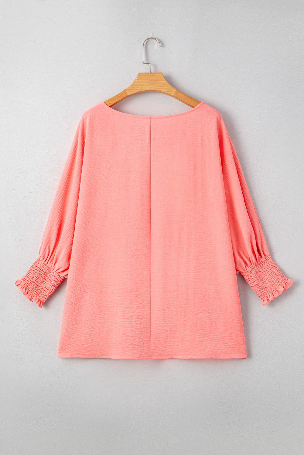 Blossom Shirred Cuffs Half Sleeve Plus Size Blouse