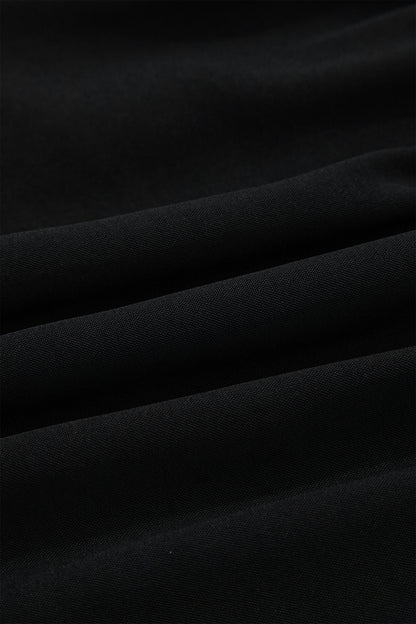 Black Plus Size Frilled Elastic Waist Lace Trim Boho Ruffled Shorts