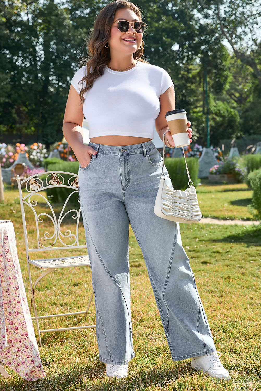 Beau Blue Plus Size Vintage Seamed Jeans