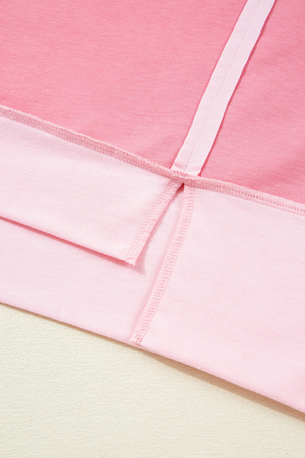Peach Blossom Color Block Patchwork Plus Size Top